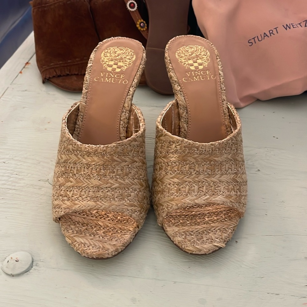 Vince Camuto raffia sandals.  Size 7.5